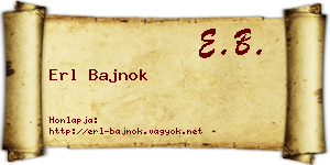 Erl Bajnok névjegykártya